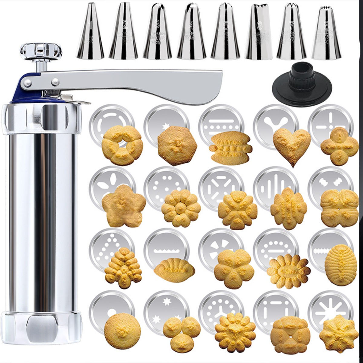 Churros Maker Gun - مجموعة أدوات صنع الكوكيز من الفولاذ