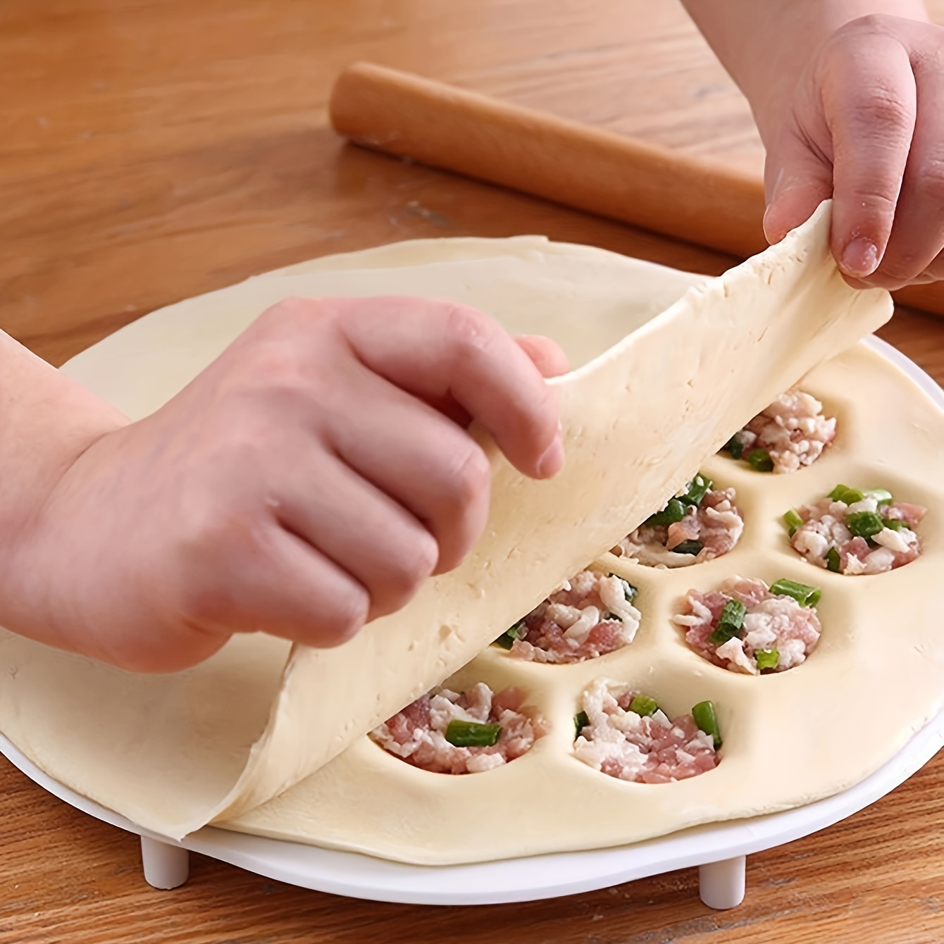 Dumpling Press Set - قالب الزلابية الصينية البسيط ، عجينة