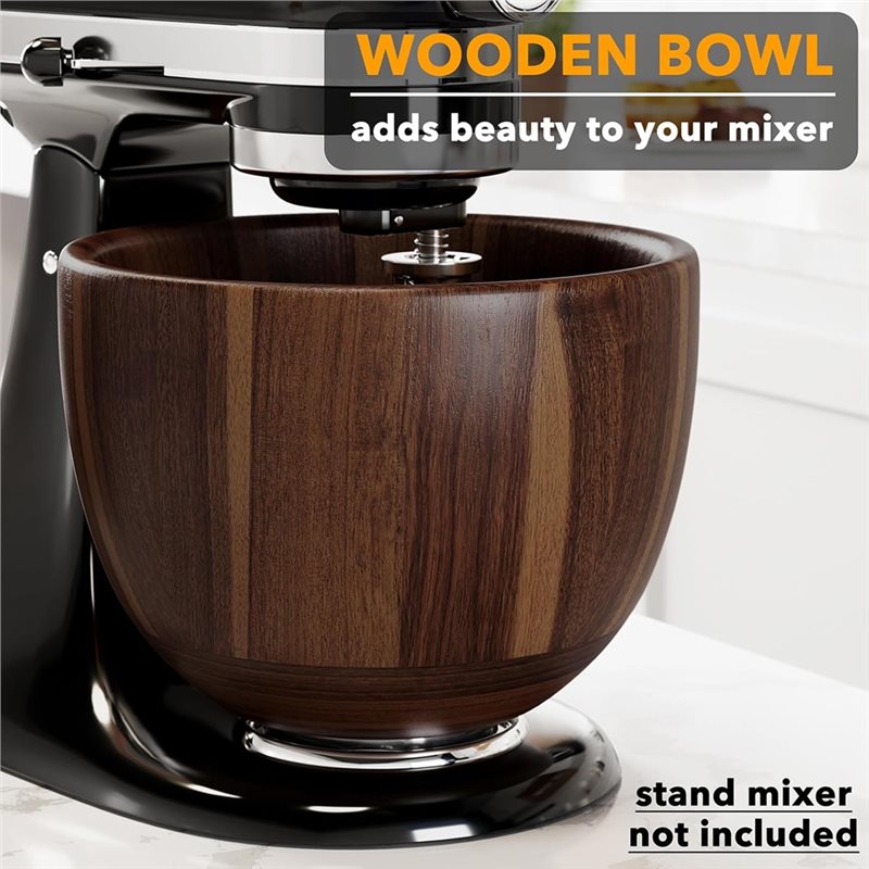 Kitchenaid Mixer Hand Mixer - حامل أوعية خلط من خشب الأكاسيا
