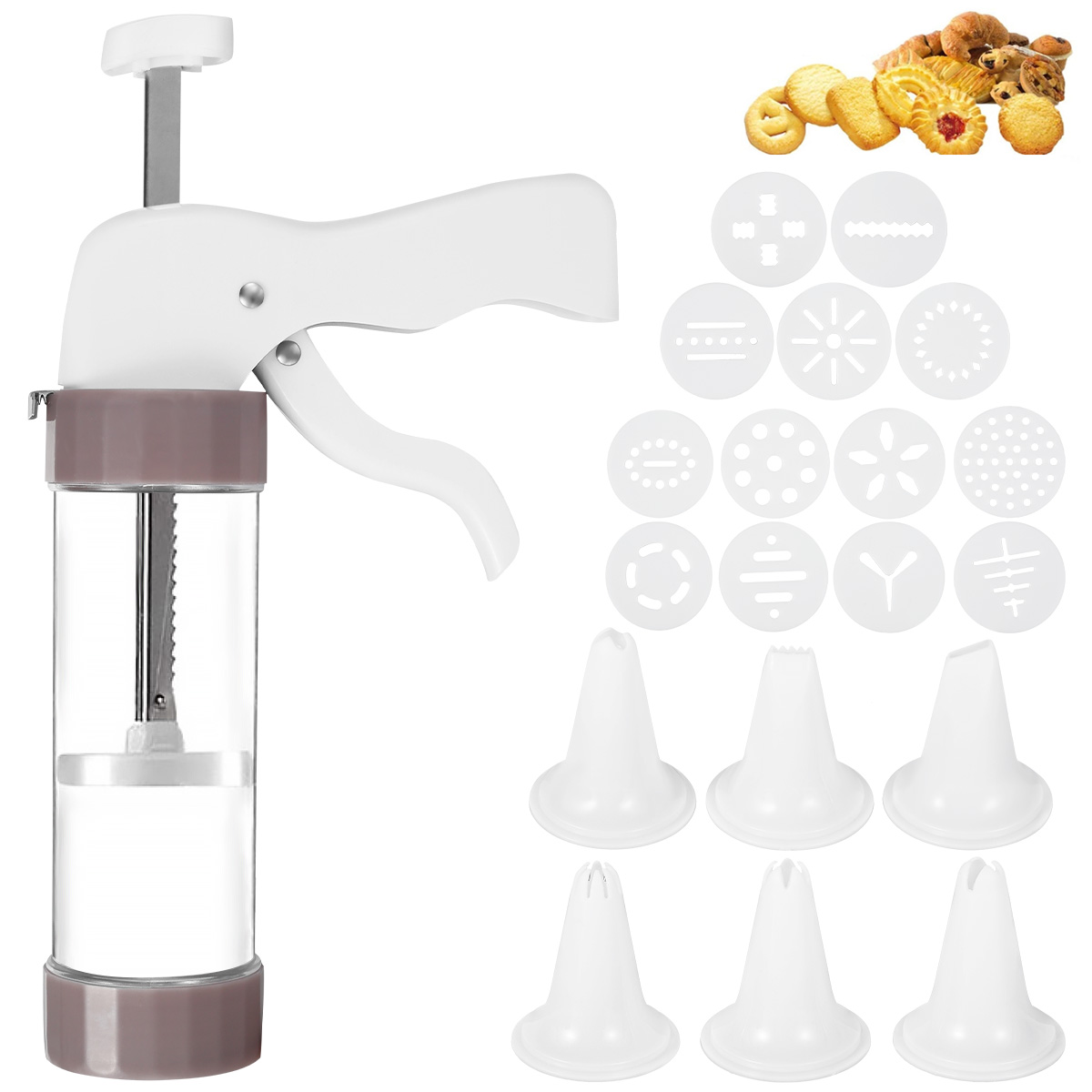 Churros Maker Gun - مجموعة ضغط البسكويت، مجموعة أدوات ضغط