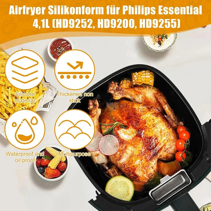 قالب مقلاة هوائية من السيليكون - مراجعة Philips Air Fryer Hd9252 وسعره