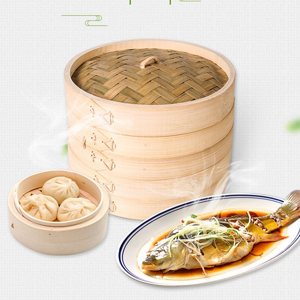 سلة طهي بالبخار من الخيزران ال - مراجعة Bao Steamer Bamboo وسعره