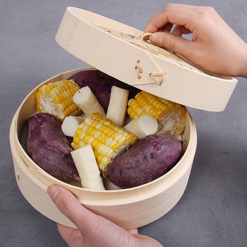 سلة بخار من الخيزران بغطاء ، م - مراجعة Bao Steamer Bamboo وسعره