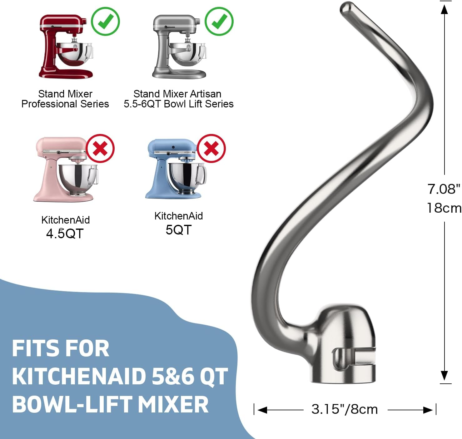خطاف عجين من الفولاذ المقاوم ل - مراجعة Kitchenaid Mixer Pro 600 وسعره