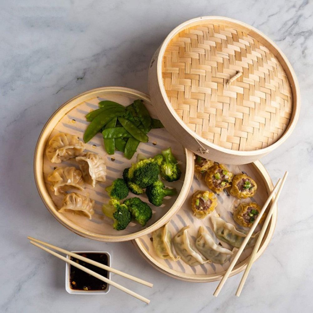 سلة بخار صينية من الخيزران مع  - مراجعة Bao Steamer Bamboo وسعره