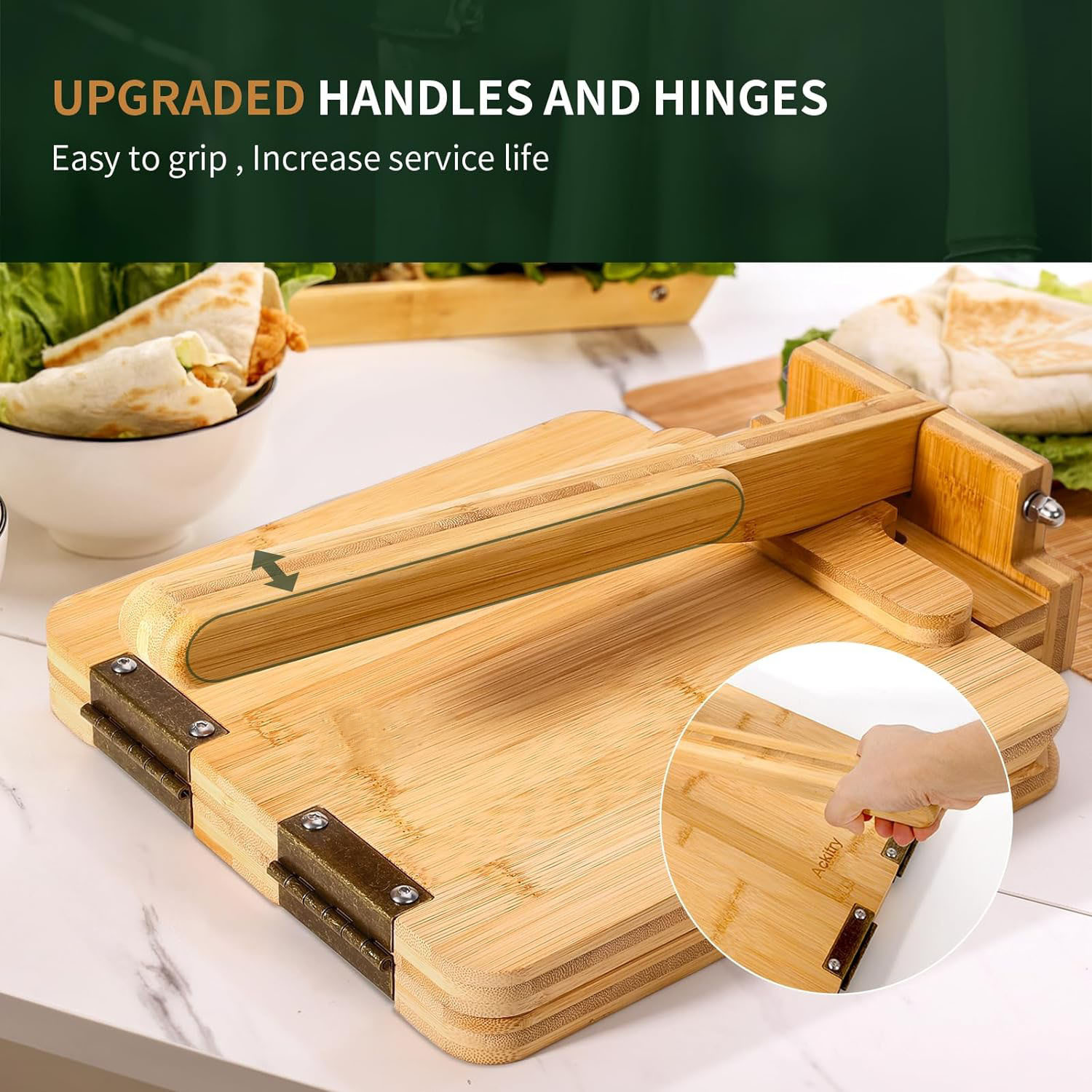 مكبس تورتيلا من الخيزران والخش - مراجعة Dumpling Press Set وسعره