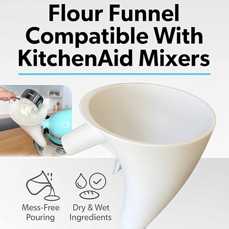 1 قطعة قمع دقيق بلون عشوائي مت - مراجعة Kitchenaid Mixer Artisan 5Qt وسعره