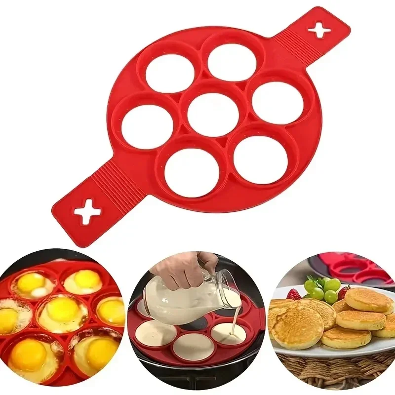 سيليكون 7 حفرة مقلاة دائرية ال - مراجعة Egg Waffle Pan وسعره