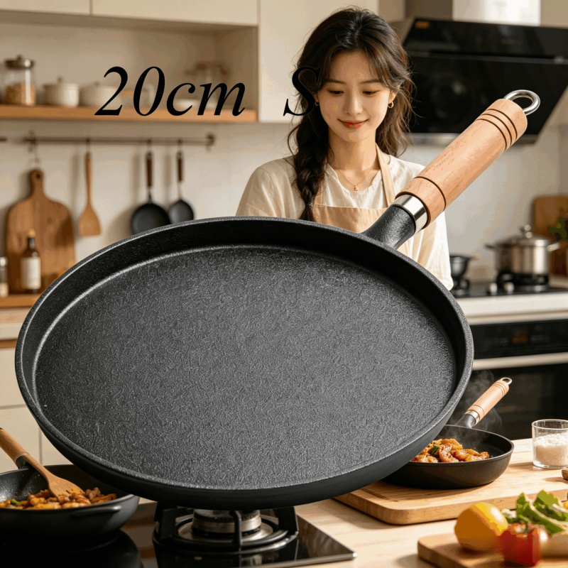 مقلاة حديدية مقاس 20 سم بمقبض  - مراجعة Egg Waffle Pan وسعره